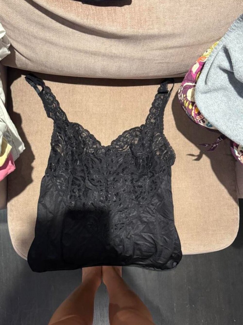 Vintage Black Lace Cami Top